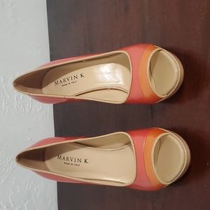 Marvin K. ITALIAN Pink & Orange Patent 7.5